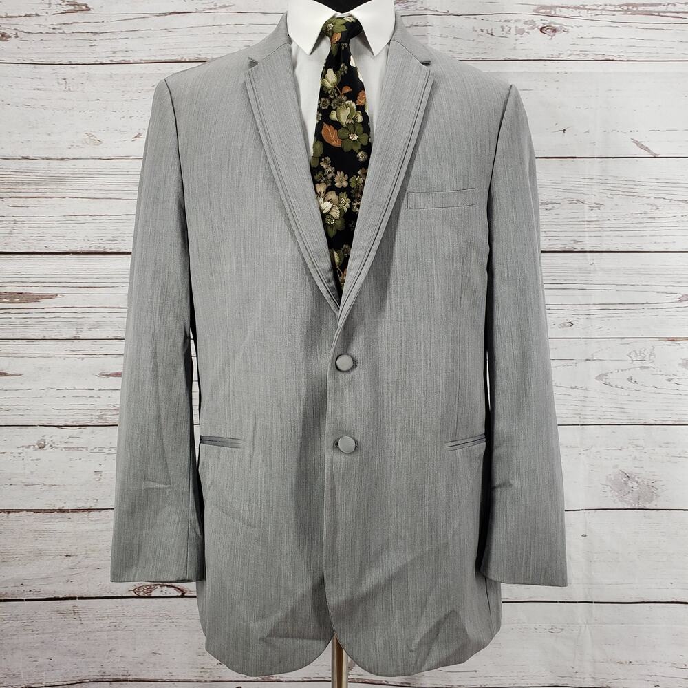 Michael Kors Men's Gray Luxury Venetian 130'S Slim Fit Wool Blazer Size 46L